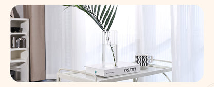 Glass Cylinder Vases, Bud Vase for Centerpieces, 8 Inch Tall Ribbed Vase Hurricane Floating Candle Holder, Decorative Flower Vases for Wedding Reception, Home Decor, Housewarming Gift (Clear)