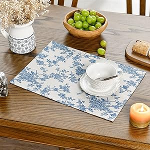Pastoral Round Tablecloth - 60 Inch Dia. Table Cloth - Washable Table Cover with Dust-Proof Wrinkle Resistant for Restaurant, Picnic, Indoor and Outdoor Dining, Floral (Dark Blue)